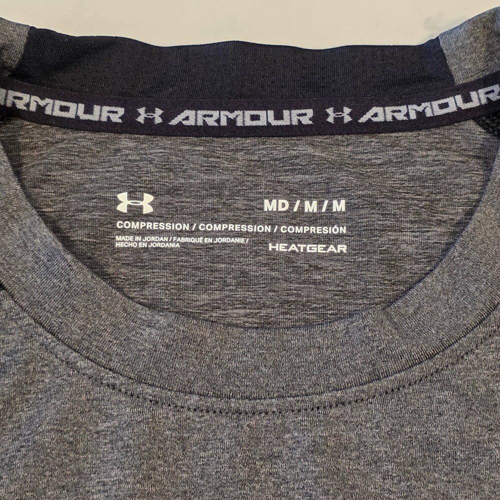 Under Armour HeatGear Compression Mens Medium Gray Long Sleeve Shirt - Picture 3 of 7